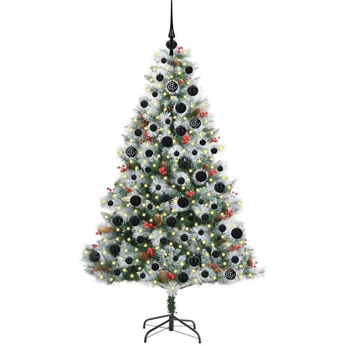  Umjetno božićno drvce S LED lampica Zelena i bijela 180 cm Slike