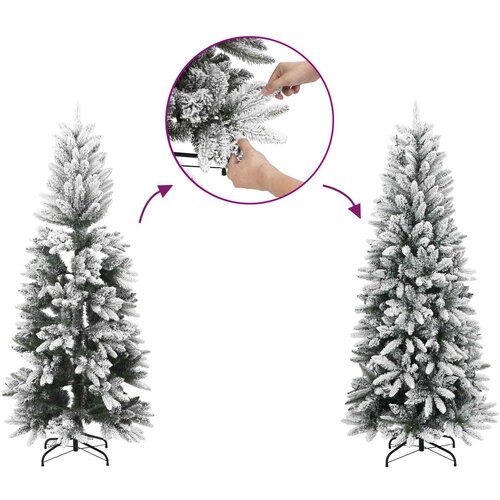  Umjetno vitko božićno drvce 240 cm PVC i čelik Bijela Slike