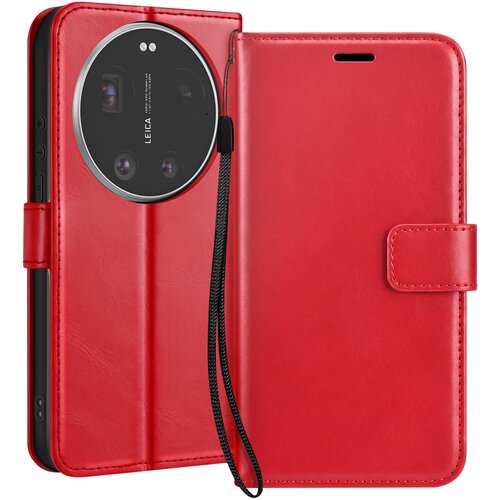 Oem Mayaxess, Denarnica etui Xiaomi 17 Ultra z zapestnim trakom in stojalom, Rdeča, (5000273903) Cene