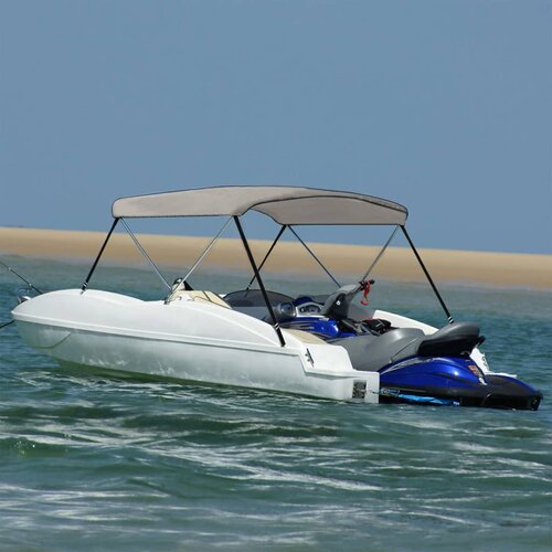 VidaXL Bimini tenda z 2 lokoma siva 148,5x133x104 cm Slike