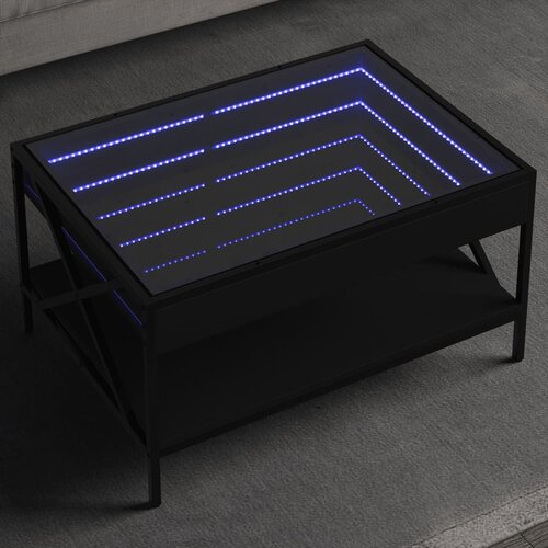 Furnova Klubska mizica z neskončnimi LED črna 70x50x38 cm, (21914959) Cene