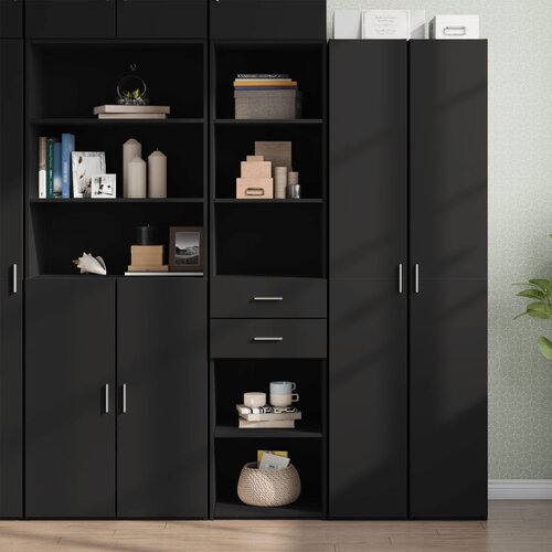 VidaXL Visoka komoda crna 45x42,5x185 cm od konstruiranog drva Slike
