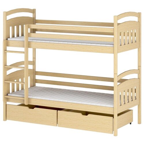 Molarem Home Drveni dječji krevet na kat Gabi s ladicom - svijetlo drvo - 160x80 cm - Bez madraca Cijene