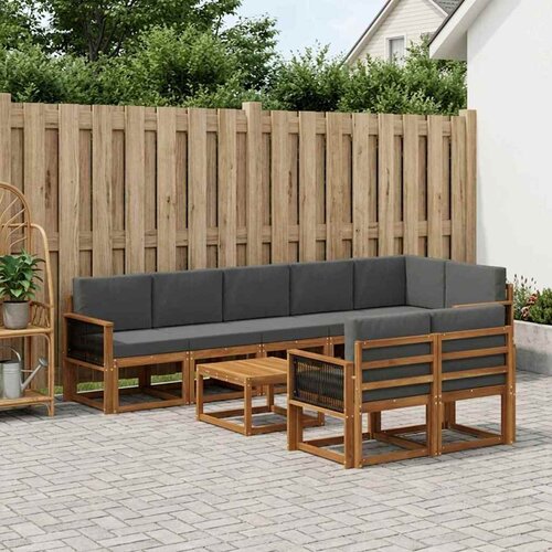  Set vanjskih sofa 9 kom. Prirodna i antracit Poliester Cene