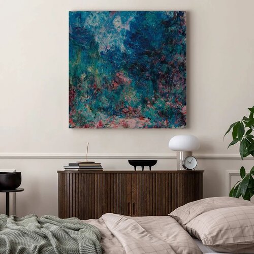  Slika - Claude Monet &amp;ndash; La maison de l\&amp;#039;artiste vue du jardin aux roses 40x40 Na talijanskom platnu Slike