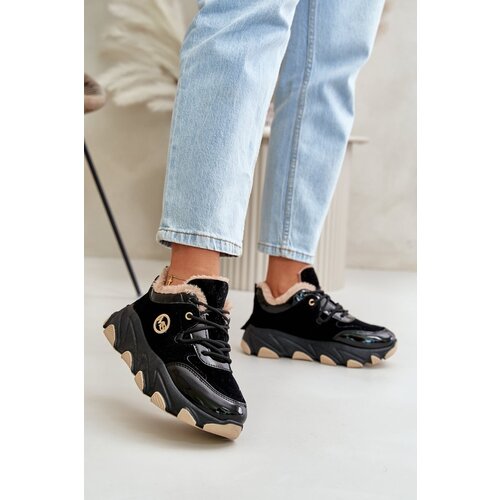 Kesi Women&amp;#039;s lace-up insulated platform sports shoes black Verioras Slike