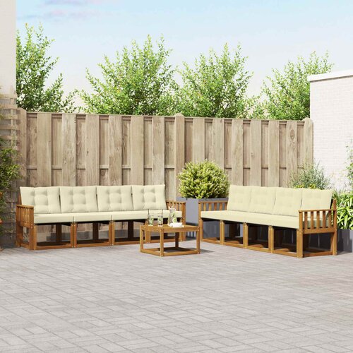  Set vanjskih sofa 9 kom. Prirodna i krem Slike