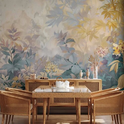  Foto tapeta - Tapestry Pattern with a Meadow and Flowers Kilim with a Spring Motif 150x105 Cene