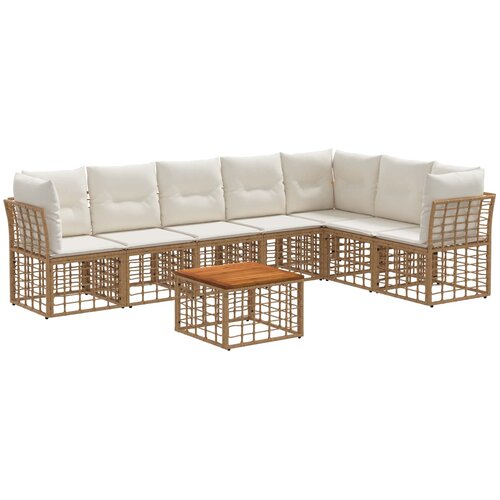  Set vanjskih sofa 8 pcs Prirodna i krema bijela Poliester Cene