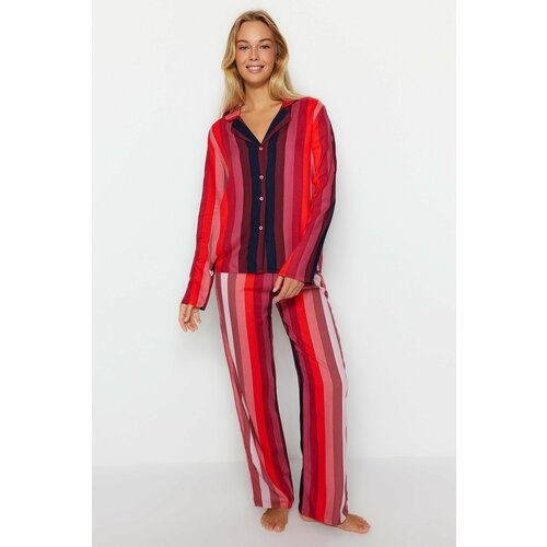 Trendyol Pajama Set - Multicolor - Striped Slike