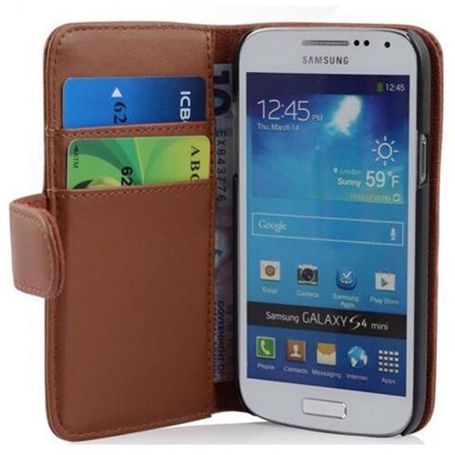 Cadorabo Ohi&scaron;je, združljivo z Samsung Galaxy S4 MINI v sedlo rjave barve - Za&scaron;čitni ovitek iz gladkega umetnega usnja in žep za kartice, (20557751) Cene