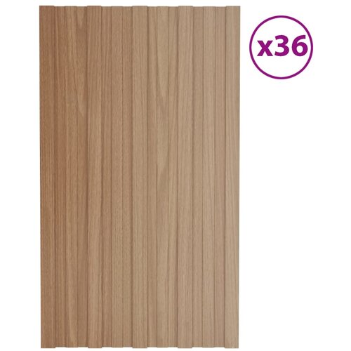 vidaXL Krovni paneli 36 kom od pocinčanog čelika boja drva 80 x 45 cm Cijene
