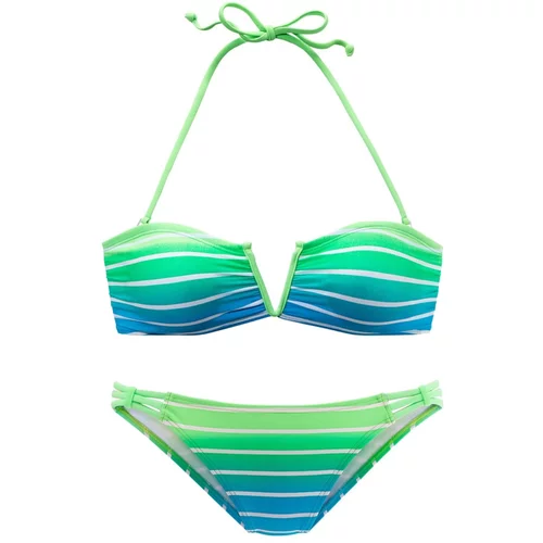 VENICE BEACH Bikini nebesko plava / neonsko zelena / bijela
