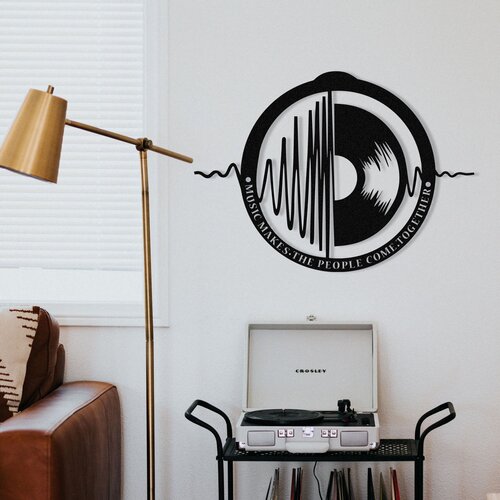  Music v3 black decorative metal wall accessory Cene