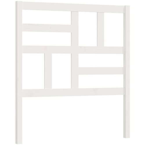  Uzglavlje za krevet bijelo 106 x 4 x 104 cm od masivne borovine Slike