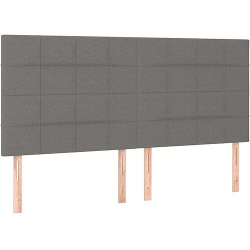  Uzglavlje 4 kom tamnosivi 100x5x78/88 cm od tkanine Slike