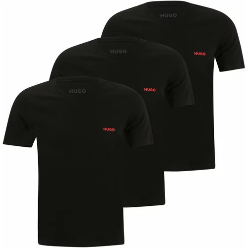 Hugo Crew Neck Cotton T-Shirt 3-Pack Black