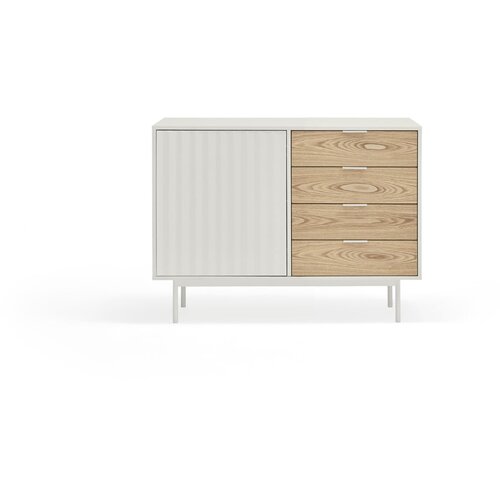 Teulat Bijela niska komoda u dekoru hrasta 108x80 cm Sierra - Cijene