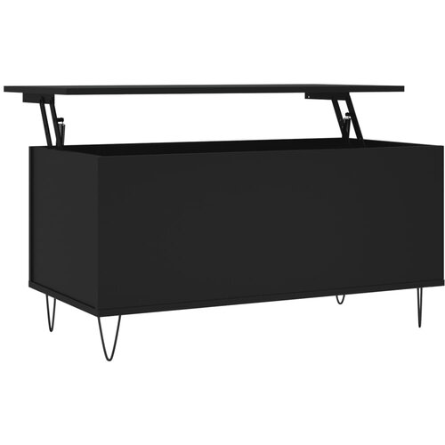Maison Chic Klubska mizica - kavna mizica - Nizka mizica črna 90x44,5x45 cm inženirski les, (21754599) Cene
