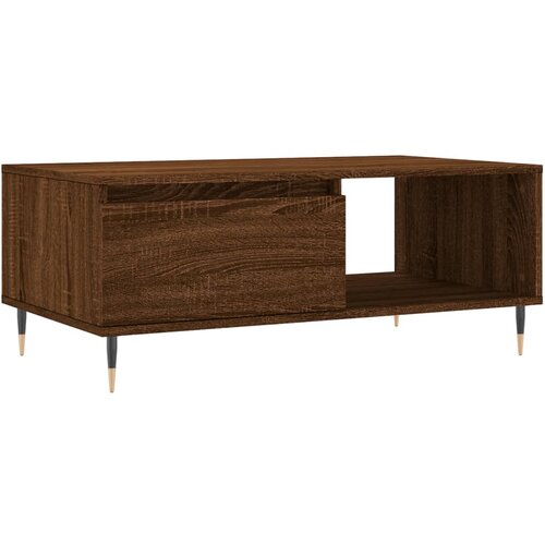 Maison Chic Klubska mizica - kavna mizica - Nizka mizica rjav hrast 90x50x36,5 cm inženirski les, (21755273) Cene