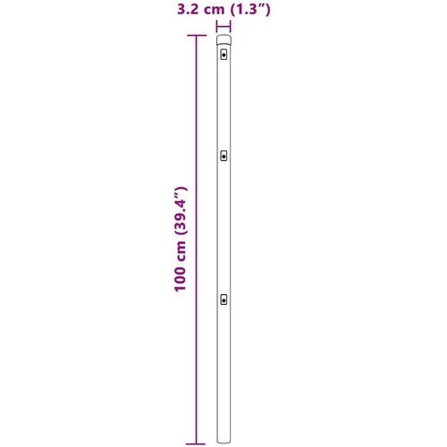 vidaXL Stebri za ograjo 52 kosov Ø32 mm 100 cm Galvanizirano jeklo Cene