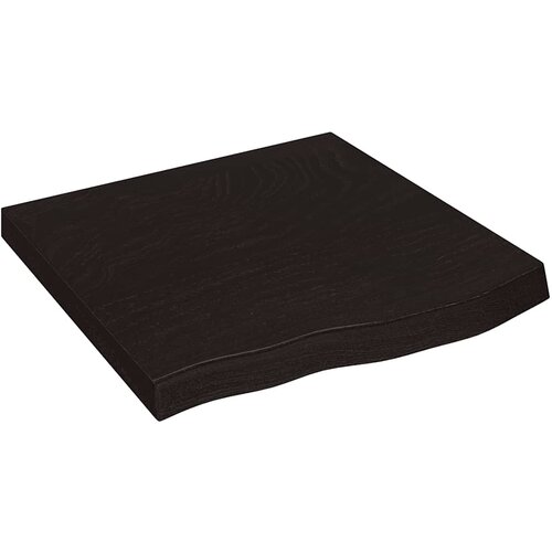  Zidna polica tamnosmeđa 60x60x(2-6) cm od obrađene hrastovine Slike