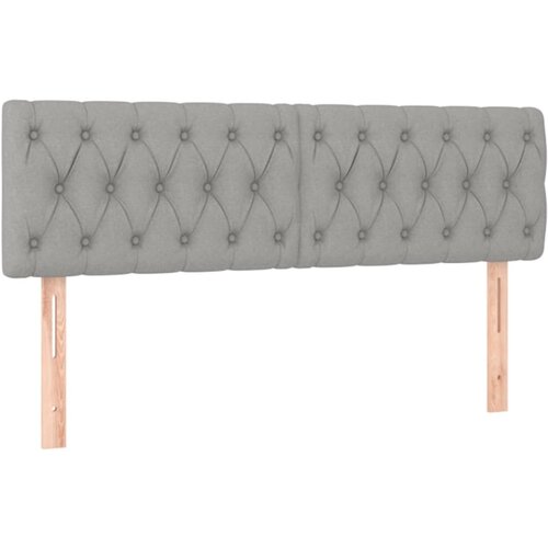 Maison Chic Posteljno vzglavje - Vzglavna omarica 2 kosa svetlo sivo 80x7x78/88 cm blago, (22077287) Slike