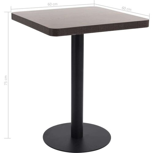 VidaXL Bistro stol tamnosmeđi 60 x 60 cm MDF Slike