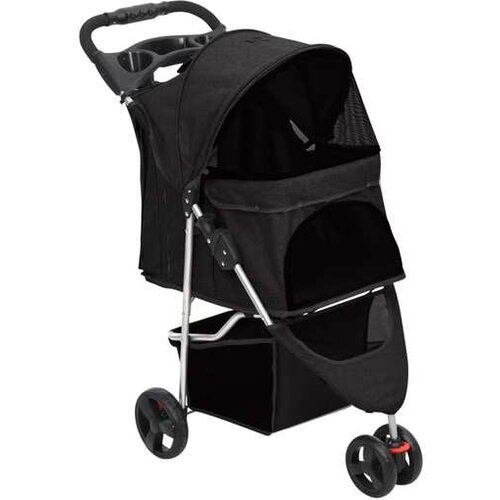  Sklopiva kolica za pse crna 80 x 46 x 98 cm od tkanine oxford Cijene