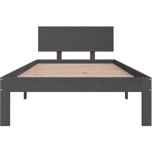  Okvir za krevet od masivne borovine sivi 90 x 200 cm Slike