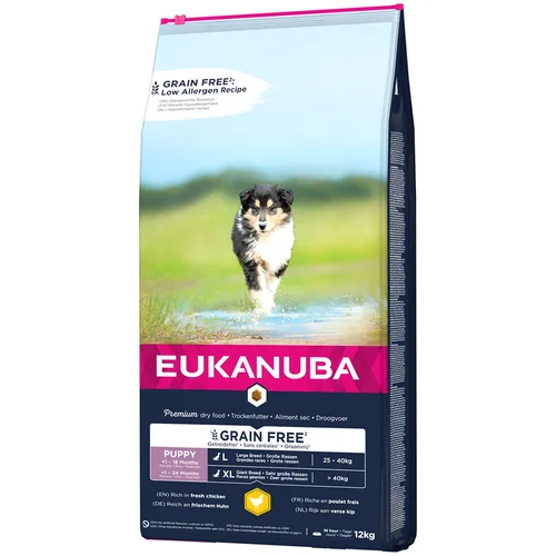 Eukanuba Grain Free Puppy Large Breed piletina - 12 kg