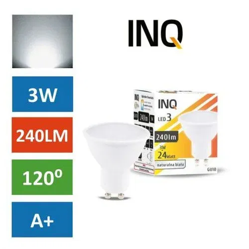 Inq LED žarnica - sijalka GU10 3W (24W) nevtralno bela 4000K