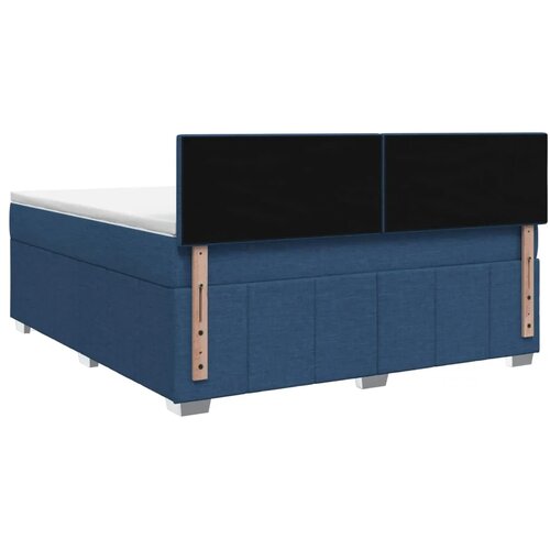  Boxspring krevet s madracem Plava 140 x 190 cm Tkanina - Plava 140 x 190 cm Pro&amp;scaron;iveno gumbima Slike