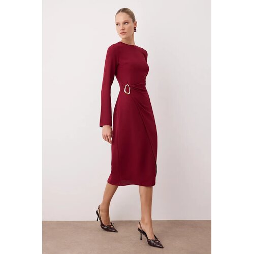 TRENDYOLMILLA Ženska haljina Twoaw26El00182, Bordo Cene