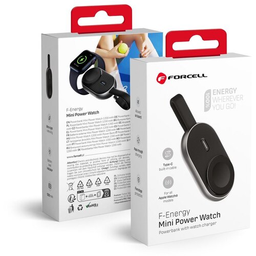 forcell power bank f-energy mini power sa bezicni punjenjem sa apple watch 1200mAh crni Cene