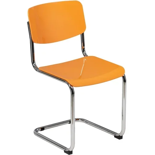 Ixia Oranžni jedilni stoli v kompletu 4 ks Chrome –