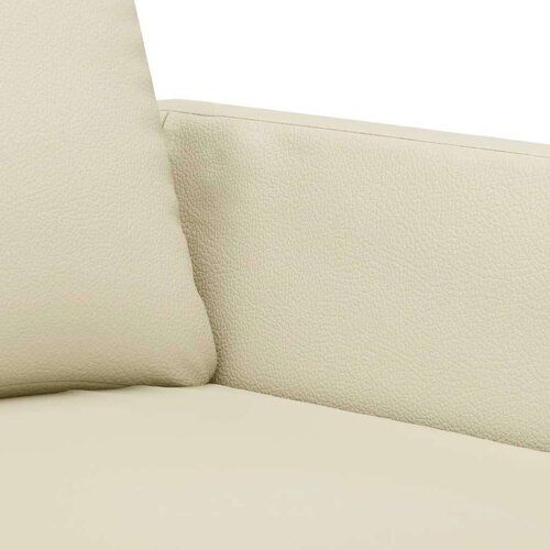  3-dijelni set sofa s jastucima krem od umjetne kože Slike