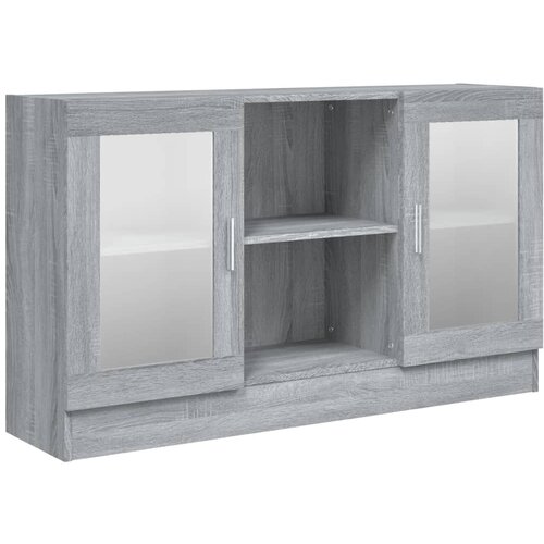 vidaXL Vitrina siva sonoma 120x30,5x70 cm konstruiran les, (20654276) Cene