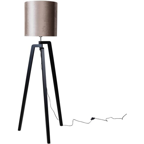 QAZQA Vloerlamp zwart met velours kap taupe 50cm - Puros Cene