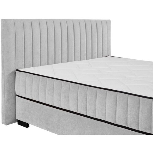 MID.YOU POSTELJA Z VZMETNICO 160 cm x 200 cm , tekstil, leseni material svetlo siva Slike
