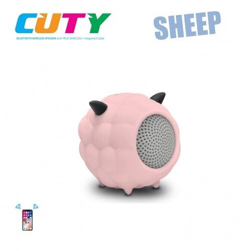 Idance zvučnik Bluetooth, gumirano kući&amp;scaron;te, ugrađeni punjač, rozi CUTY SHEEP Slike