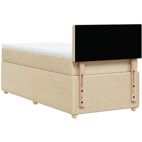 VidaXL Krevet s oprugama i madracem krem 90 x 200 cm od tkanine Slike