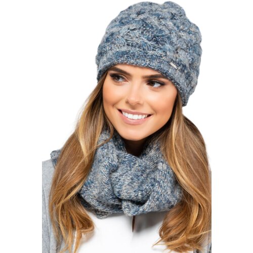 Kamea Woman&amp;#039;s Set Hat&amp;amp;Chimney K.19.241.12 Navy Blue Slike