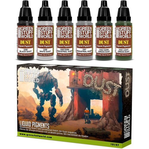 Green Stuff World Liquid Pigments Paint Set - DUST (Box x6) | Set Tečnih Pigmenata - PRA&amp;Scaron;INA Slike