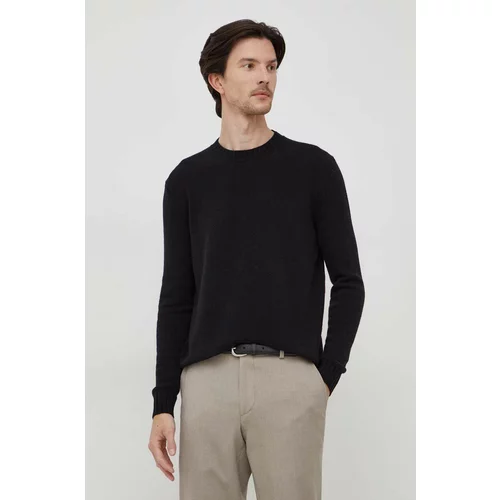 Sisley Vuneni pulover za muškarce, boja: crna, lagani
