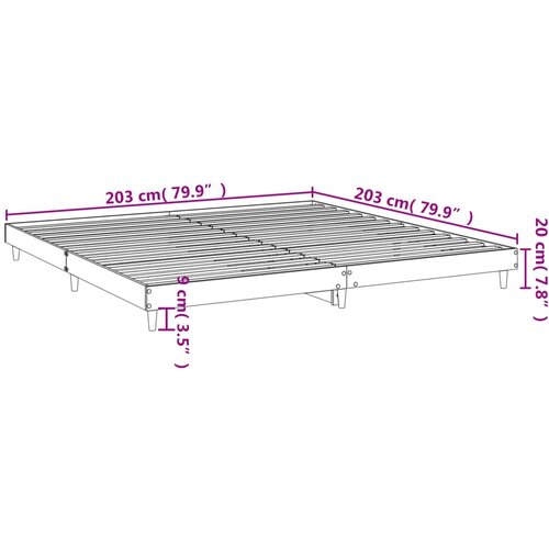  Okvir za krevet bijeli 200 x 200 cm od konstruiranog drva Slike