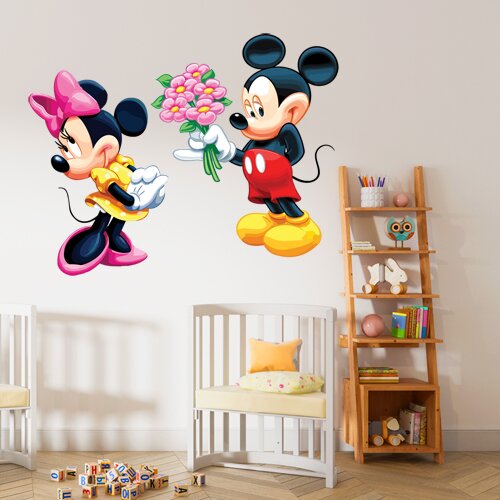 nalepnica.rs Minnie and Mickey with flowers Slike