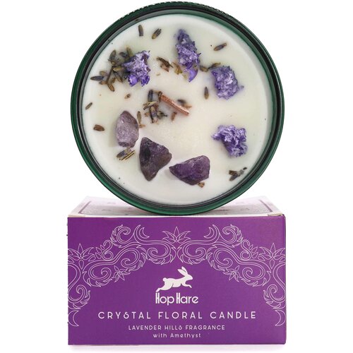 HOP Hare Kristalna sveča – Skrivnost Lune - Soy Wax, Fragrance, Glass, Gemstones - Majhna pozornost Cene