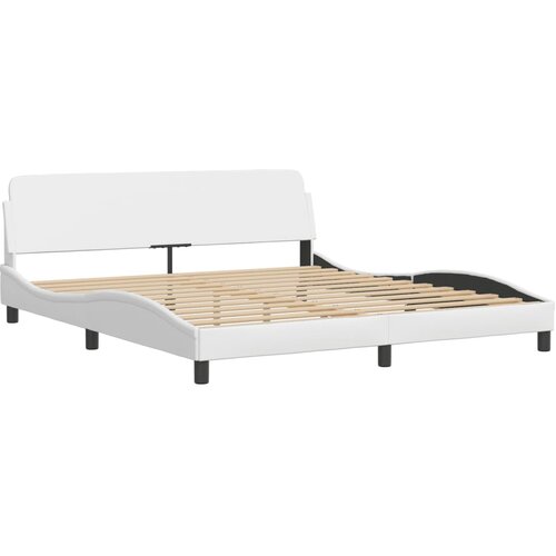 VidaXL Posteljni okvir z vzglavjem bel 180x200 cm umetno usnje, (21082630) Slike