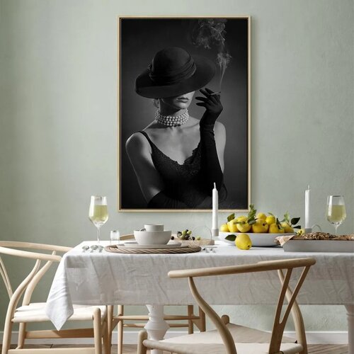  Slika - Black Elegance (1 Part) Vertical 60x90 U prirodnom drvenom okviru Slike